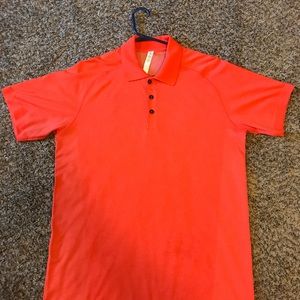 Lululemon orange 3 button collar